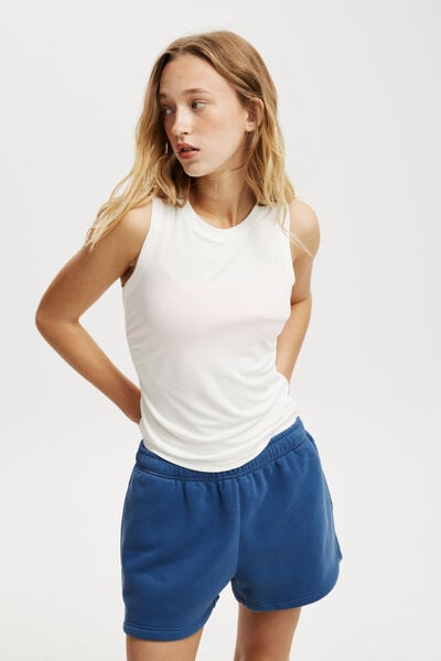 Soft Ruched Side Tank, COCONUT MILK