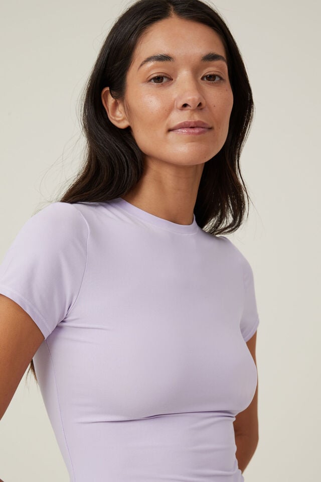 Soft Lounge Fitted T-Shirt, PURPLE ROSE