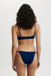 Fixed Tie Side Cheeky Bikini Bottom, DEEP BLUE METALLIC CRINKLE - alternate image 3