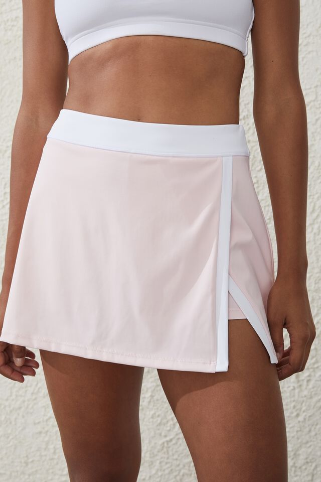 Smoothing Side Split Skirt, BLUSHING BRIDE/WHITE