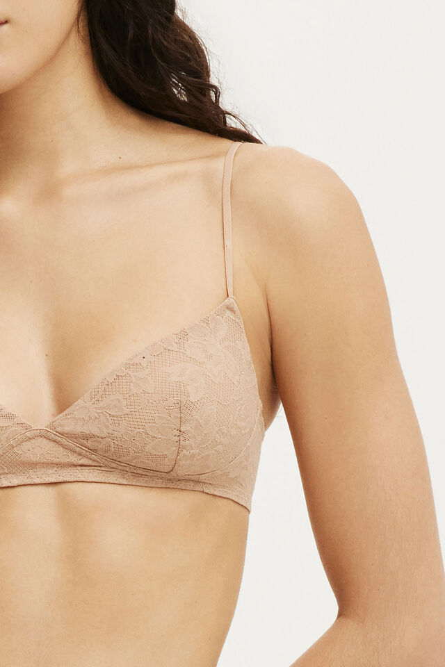 Demi Lace Bralette, MAPLE SUGAR