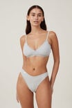 Organic Cotton Lace Triangle Padded Bralette, GREY MARLE POINTELLE - alternate image 1