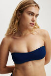 Curved Bandeau Bikini Top, DEEP BLUE METALLIC CRINKLE - alternate image 2