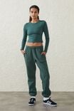 Plush Essential Gym Trackpant, HOLLY GREEN - alternate image 1