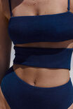 Cut Out One Piece Cheeky, DEEP BLUE METALLIC CRINKLE - alternate image 6