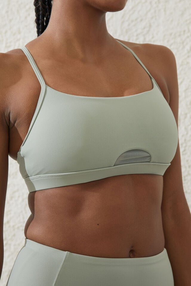 Ultra Luxe Mesh Strappy Crop, GREEN CLOUD