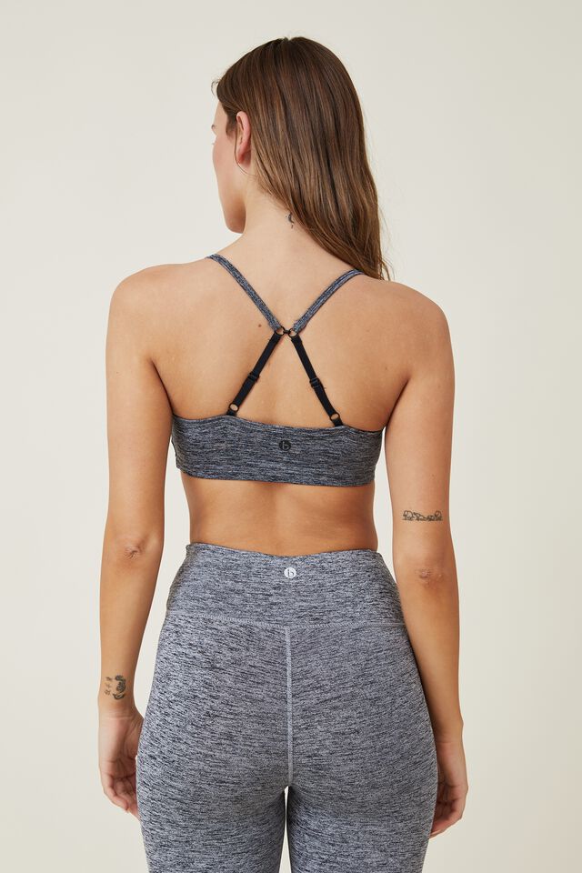 Cotton On Body Workout Yoga Crop - Wire-Free Sports Bra - Spacedye, Small  #8492