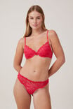 Butterfly Lace Lightly Lined Bra, ROSE RED - alternate image 1