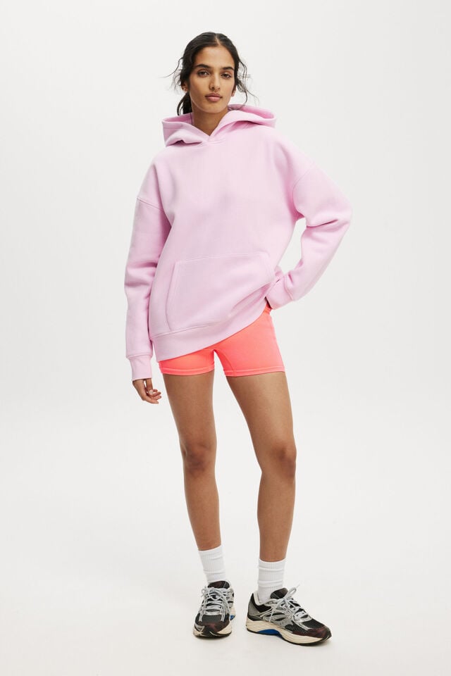 Plush Premium Graphic Hoodie, LIGHT MILLENNIAL PINK/WELLNESS CLUB ORANGE