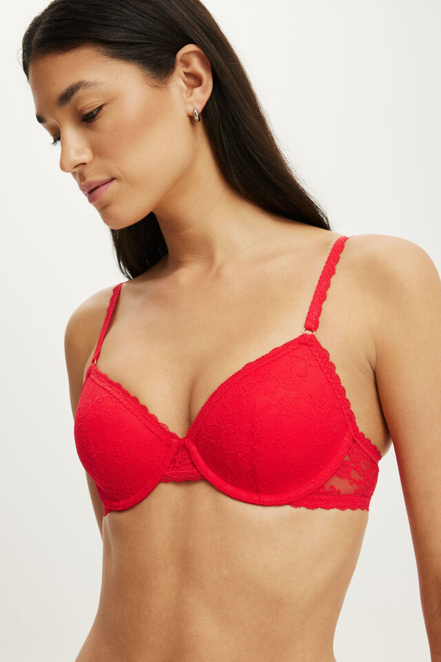 Remi Lace Lightly Lined Underwire Bra, CHEEKY CHERRY