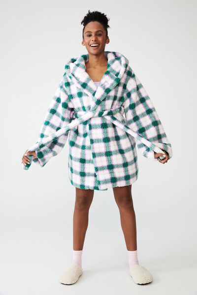The Snuggle Robe Personalisation, VERDANT GREEN CHECK