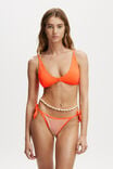 Fixed Tie Side Brazilian Bikini Bottom, ORANGE STRIPE RIB - alternate image 4