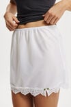 Mini Slip Skirt With Lace, WHITE - alternate image 2