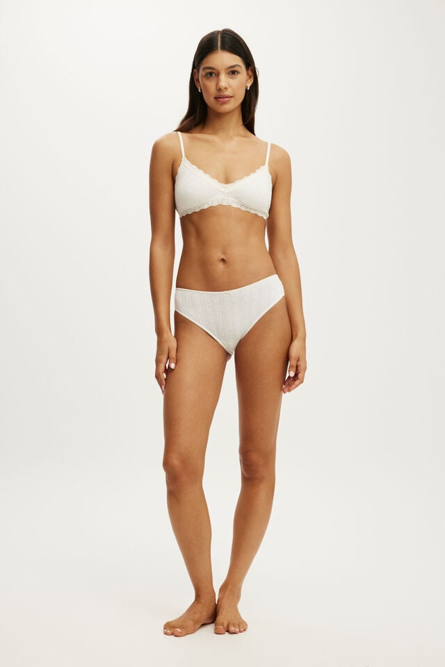 Cotton Pointelle Cheeky Brief, BUTTERSCOTCH MARLE
