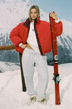 The Mother Puffer Funnel Reversible Jacket, SPOT/CHARGED RED - example image 1