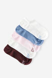 Body Low Cut Sneaker Socks 5Pk, CHOC PLUM MULTI - example image 1