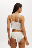 Broderie Longline Lace Tie Up Bralette, FRENCH VANILLA PADDED - alternate image 3