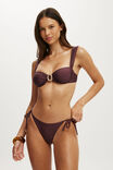 String Tie Side Brazilian Bikini Bottom, PLUM KISS SHIMMER/SCRUNCH - example image 4