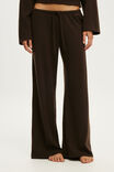 Super Soft Waffle Wide Leg Pant, TOFFEE BEAN - example image 2