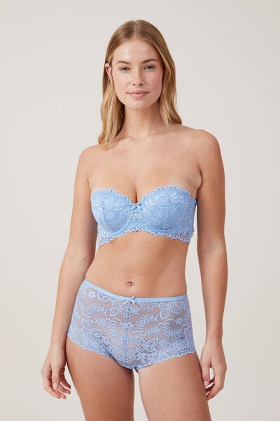 Butterfly Lace Strapless Push Up2 Bra, DREAM CLOUD