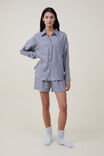 Flannel Boyfriend Long Sleeve Shirt, OMBRE BLUE MICRO HOUNDSTOOTH - alternate image 4