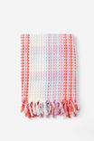 Lightweight Beach Towel, SUMMER TARTAN RED PINK - alternate image 1