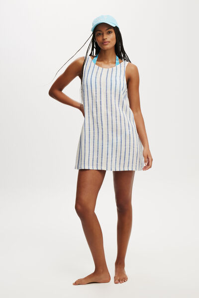 The Essential Beach Mini Dress, BLUE/NATURAL STRIPE