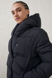 The Mother Puffer Wrap Longline Jacket, BLACK - alternate image 4