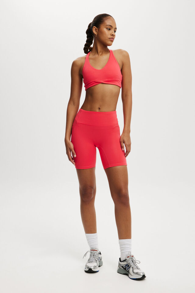 Ultra Soft Elastic Racer Crop, FRENCHIE RED