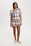 Flannel Short Sleeve Shirt And Short Personalised, TONI CHECK/NAVY/GREEN/RED - alternate image 1