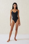Smoothing Thin Strap Cheeky One Piece, BLACK - alternate image 4