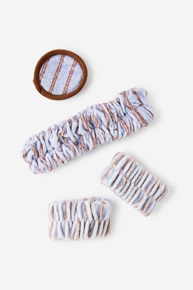 The Daily Prep Cos Case, VIOLET BLUE/TOFFEE BEAN PINSTRIPE