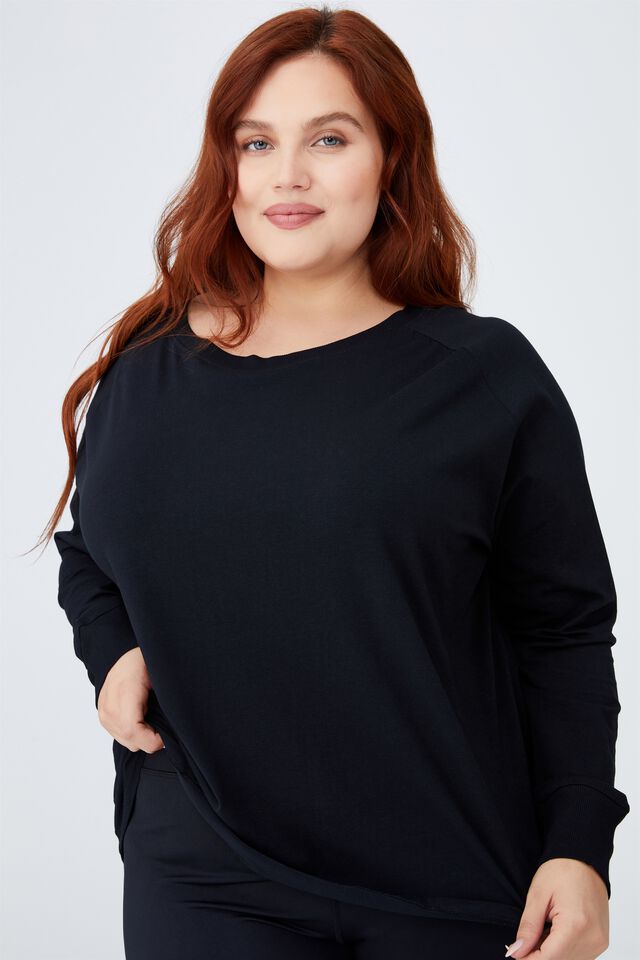 Curve Active Long Sleeve Top, BLACK