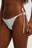 String Tie Side Brazilian Bikini Bottom, MISSY SPOT WHITE WASH - example image 2