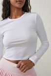 Active Rib Fitted Longsleeve Top, WHITE - alternate image 2