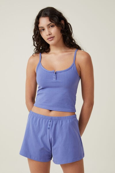 Peached Jersey Henley Cami, BLUEBERRY DREAM