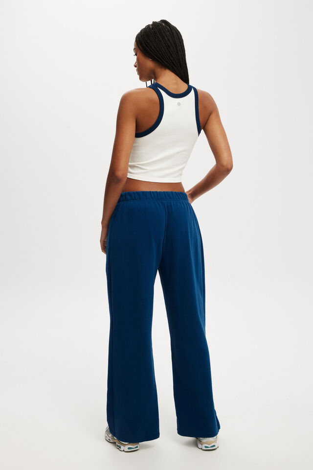 Relaxed Wide Leg Trackpant, NAVY PEONY