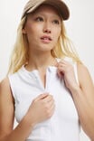 Ultra Soft Zip Through Tank, WHITE - alternate image 2