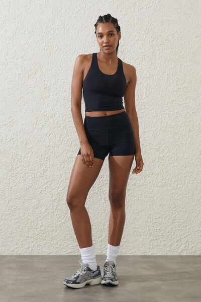 Shorts - Ultra Luxe Mesh Shortie Short, BLACK