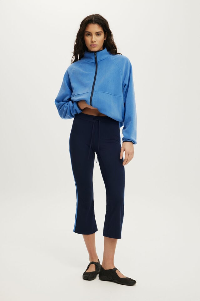 Ultra Soft Tie Front Cropped Kick Flare, PREP SPORT NAVY/ULTRAMARINE