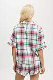 Flannel Short Sleeve Shirt And Short Sleep Set, TONI CHECK/NAVY/GREEN/RED - alternate image 3