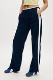 On Track Stretch Pant Asia Fit, DARK WATER/WHITE - alternate image 4