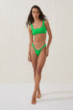 Thick Strap Scoop Crop Bikini Top, GARNET GREEN - alternate image 4