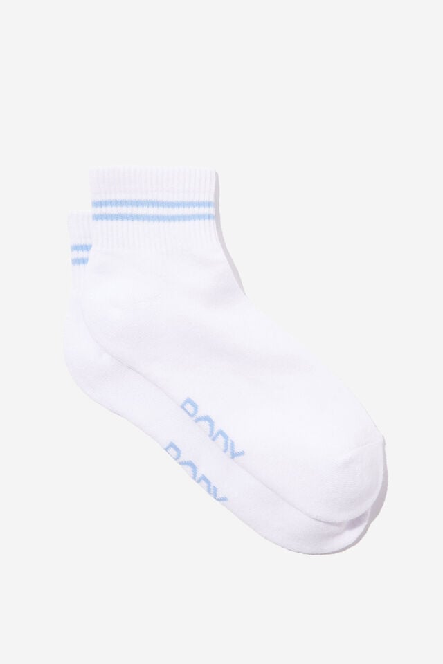 Body Mid Crew Rib Sock, WHITE/ADRIFT BLUE