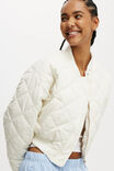 Quilted Rib Bomber Jacket, COCONUT MILK - alternate image 2