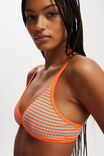 High Apex Bikini Top, ORANGE STRIPE RIB - alternate image 2