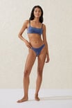 Refined High Side Brazilian Bikini Bottom, LAPIS BLUE METALLIC - alternate image 1