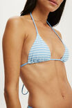 Micro String Triangle Bikini Top, CLEAR SEA BLUE TEXTURE STRIPE - example image 2