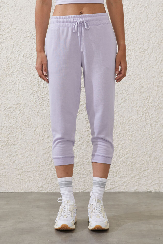 Lifestyle Cropped Gym Trackpant, LILAC LIGHT