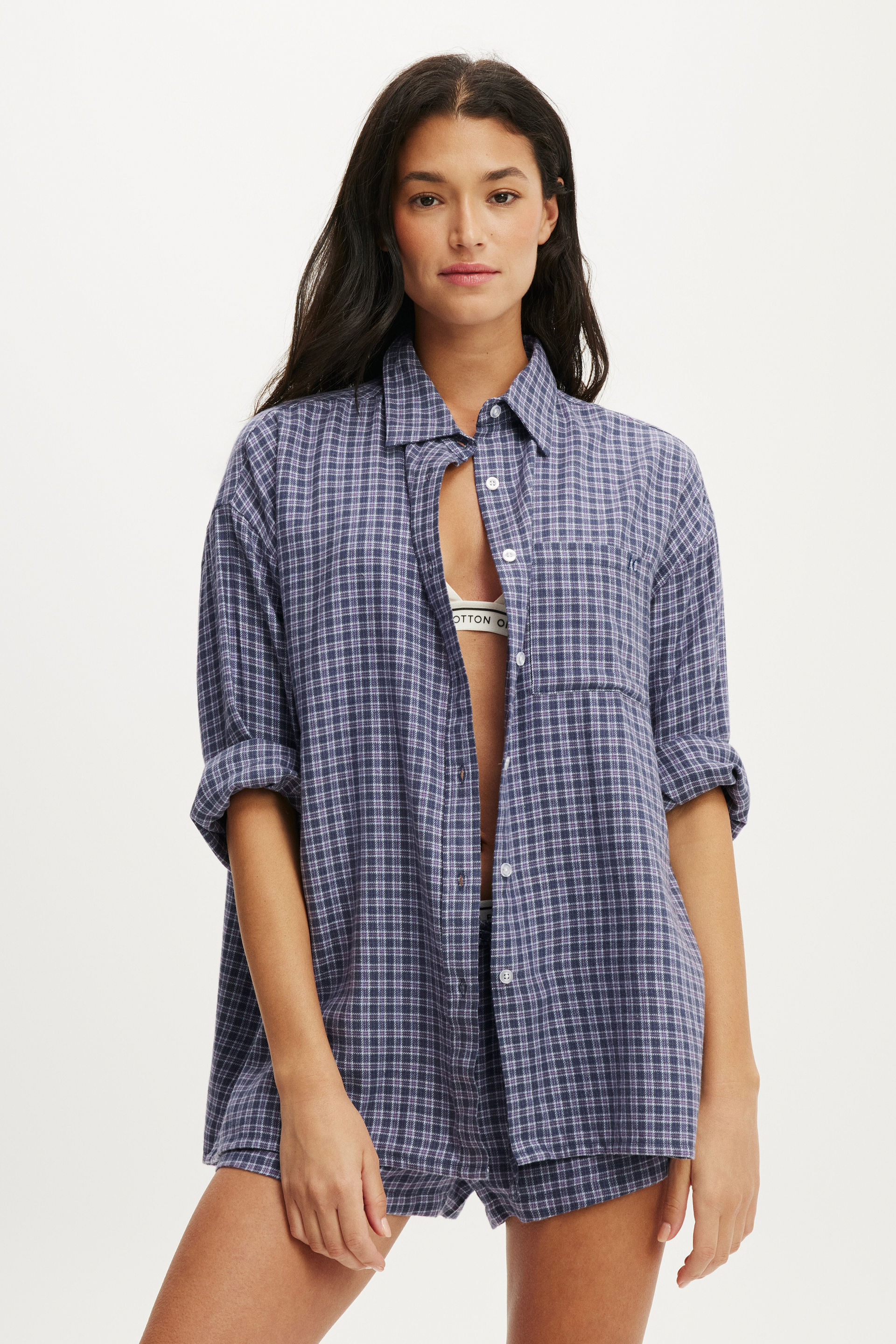 Personalised Cloud Soft Flannel Oversized Shirt